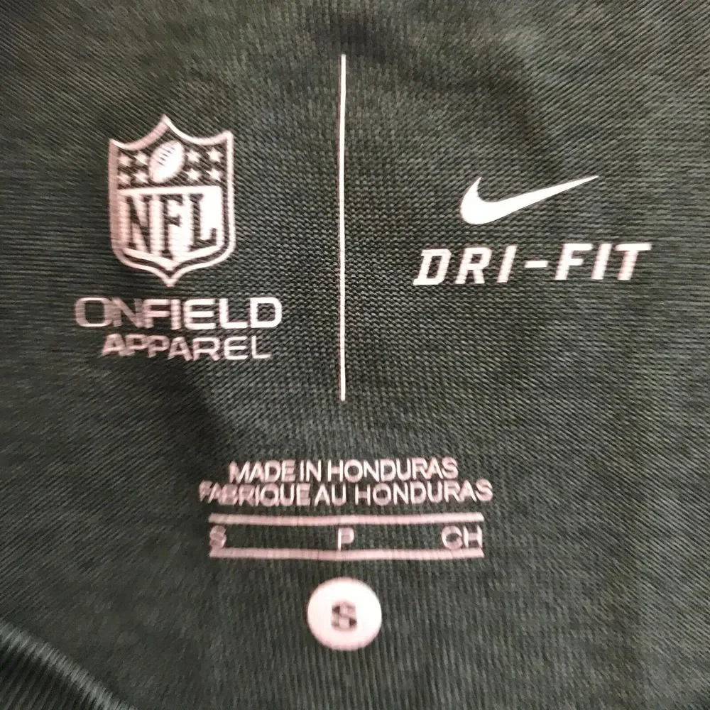 Nike New York Jets Shirt Mens Small‎ NFL On Field Dri-Fit Green Long Sleeve